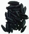 50 5x16mm Opaque Matte Black Dagger Beads